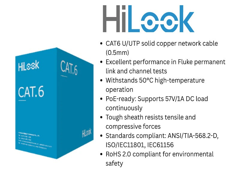 HILOOK Cat6 305M Grey Cable