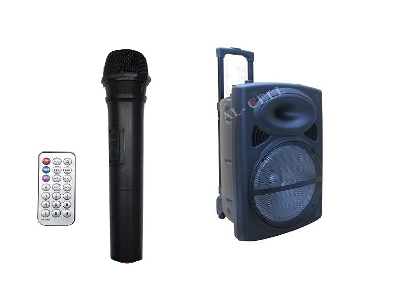 12" Trolly Speaker Wireless +Mic+Remote