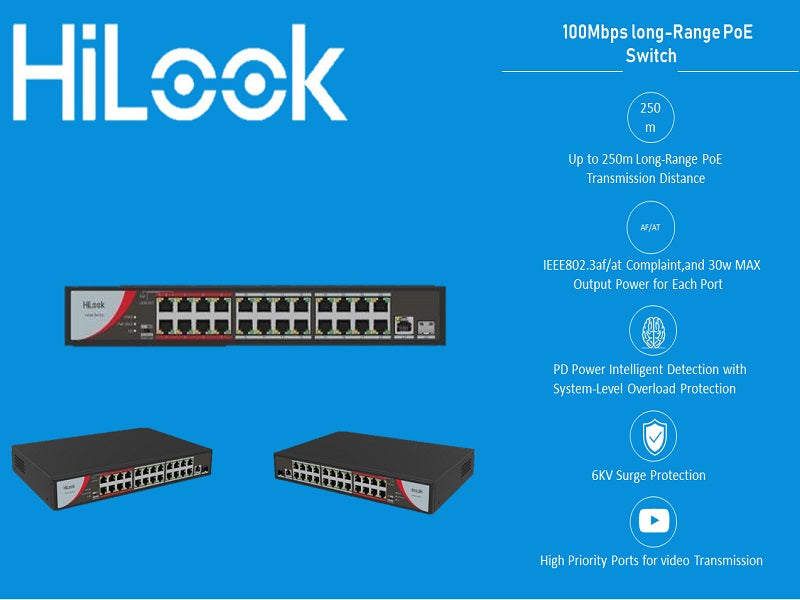 Hilook 24 Port 100Mbps  Poe Switch