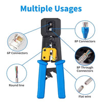Network Tool Kit 11-Piece - RJ45 Crimping Tool, Cable Tester, CAT5e/CAT6