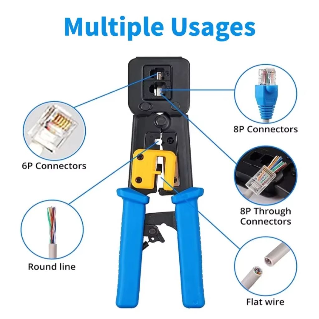 Network Tool Kit 11-Piece - RJ45 Crimping Tool, Cable Tester, CAT5e/CAT6