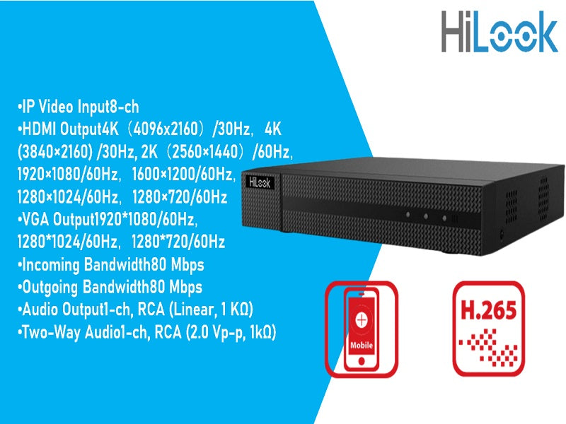 Hilook 8Ch 1U 4K Nvr No Poe