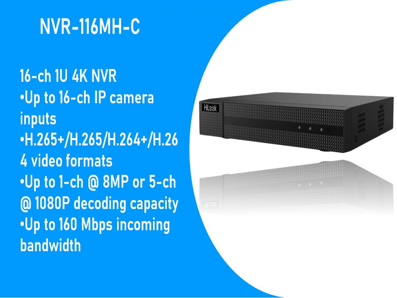 Hilook 16Ch 1U 4K Nvr No Poe