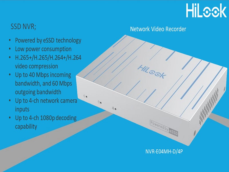 Hilook 4Ch 1Tb Ssd Nvr With 4 Poe