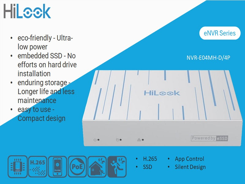 Hilook 4Ch 1Tb Ssd Nvr With 4 Poe