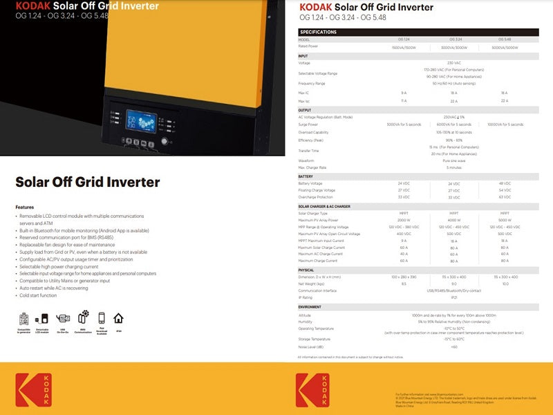 KODAK Vmiii 5Kw 48V Solar Off-Grid