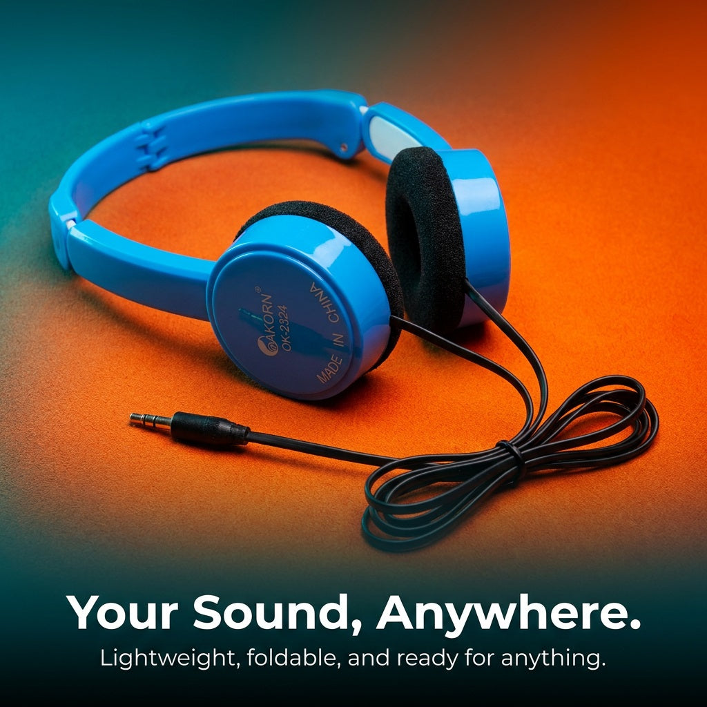 Oakorn OK-2324 Foldable Headset - 27mm Drivers, Omnidirectional Mic, In-Line Control – view 4