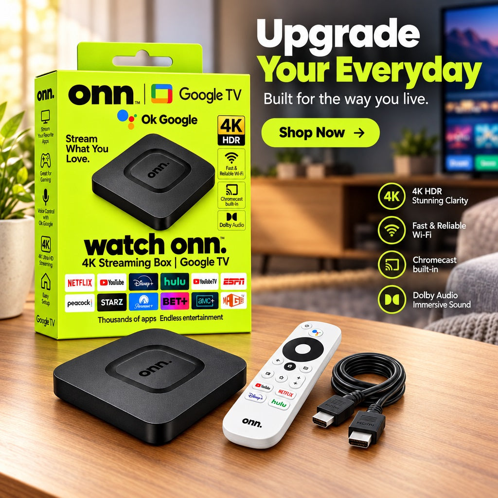 onn. 4K Android 15 TV Box 8GB RAM 128GB