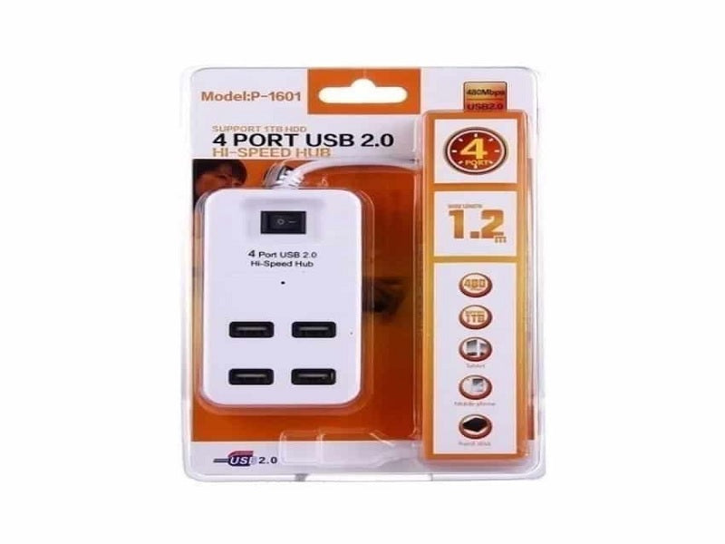 GENERIC 4 Port Usb Hub 1.2Mtr Usb2.0