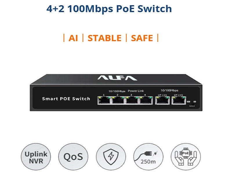 ALFA 6 Port 65W Smart Poe Switch