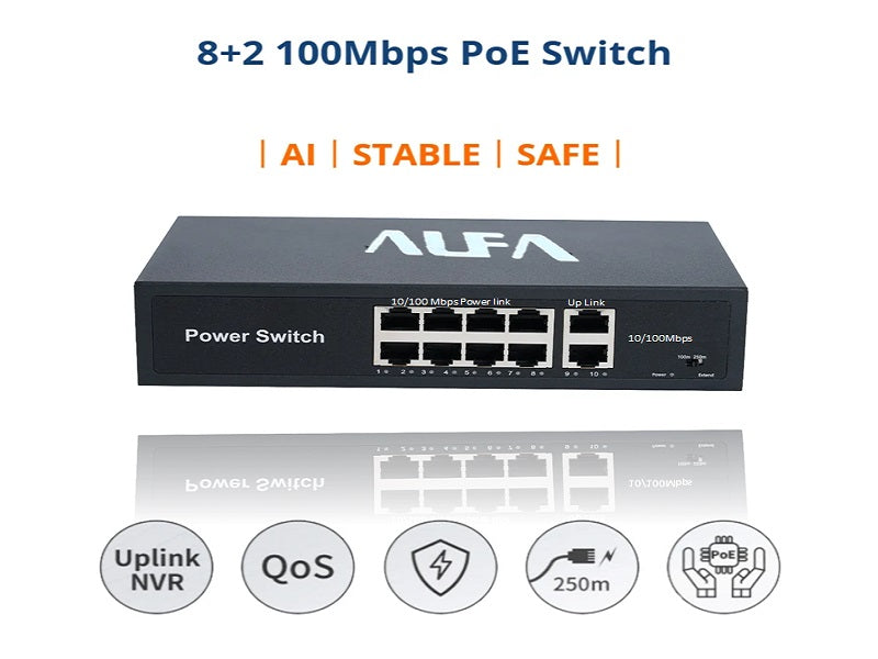 ALFA 10 Port 120W Smart Poe Switch