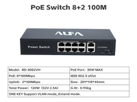 ALFA 10 Port 120W Smart Poe Switch