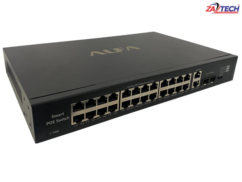 ALFA 28 Port 300W Smart Poe Switch