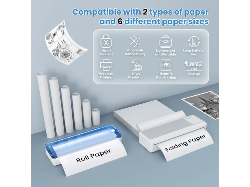 Portable Thermal Printer Bluetooth