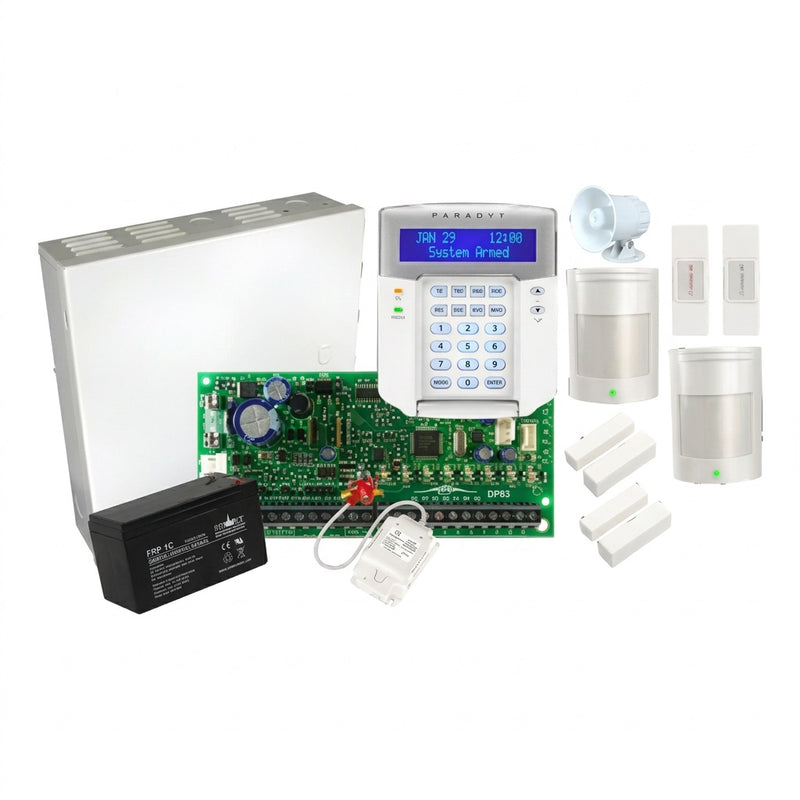 Paradox SP65 / K32LCD+ Wired Alarm Full Kit - LCD Keypad, 2x 476+ PIR Detectors, 15W Siren (PA-9650K)