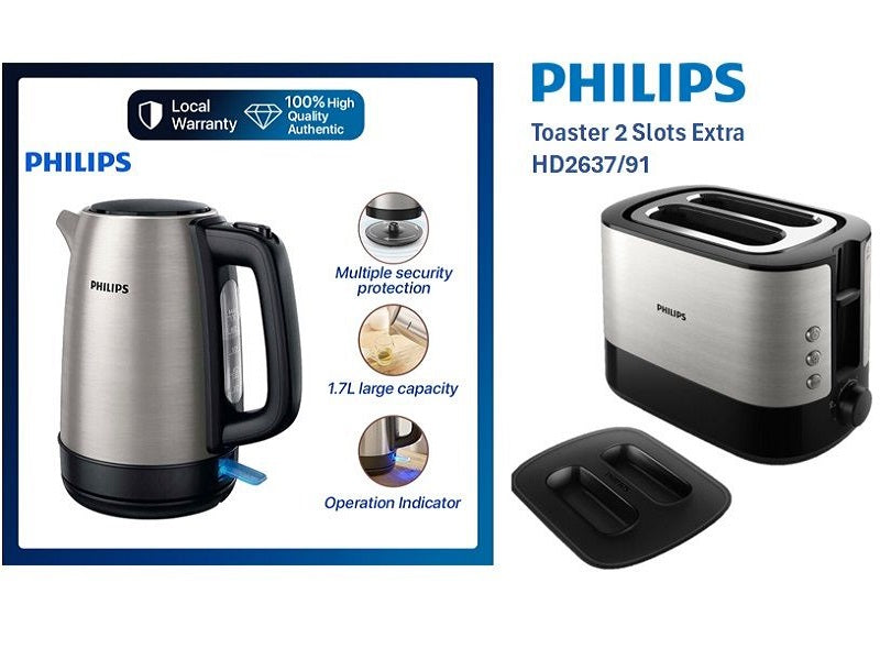 PHILIPS Viva Collection Toaster + Kettle