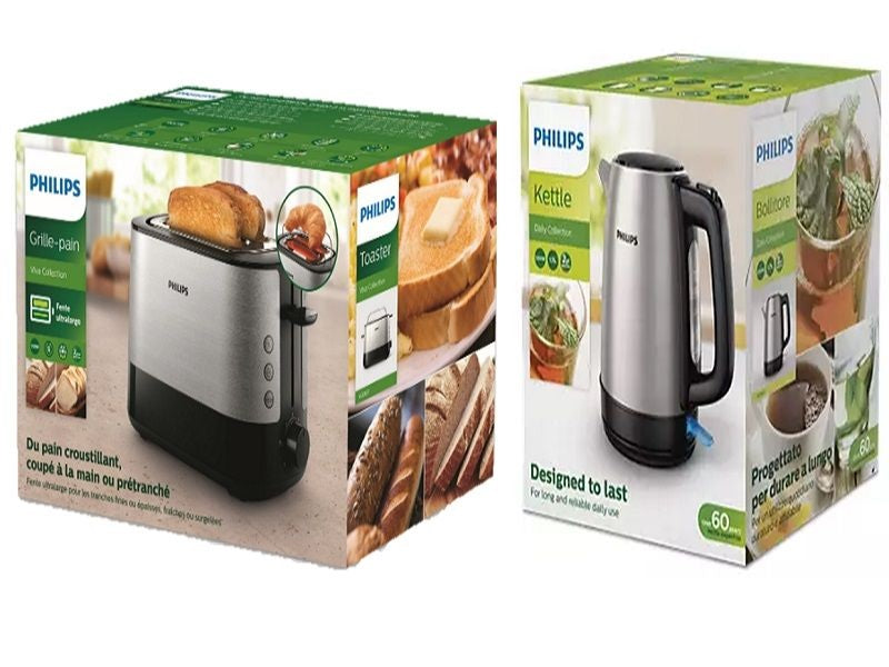 PHILIPS Viva Collection Toaster + Kettle