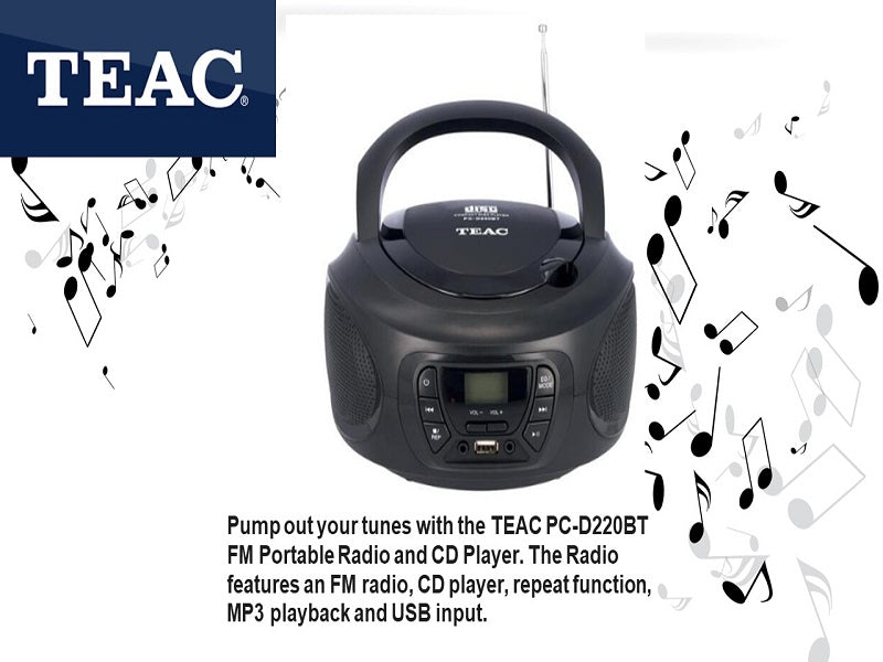 TEAC Pc-D220 Cd/Mp3/Fm Portable Radio