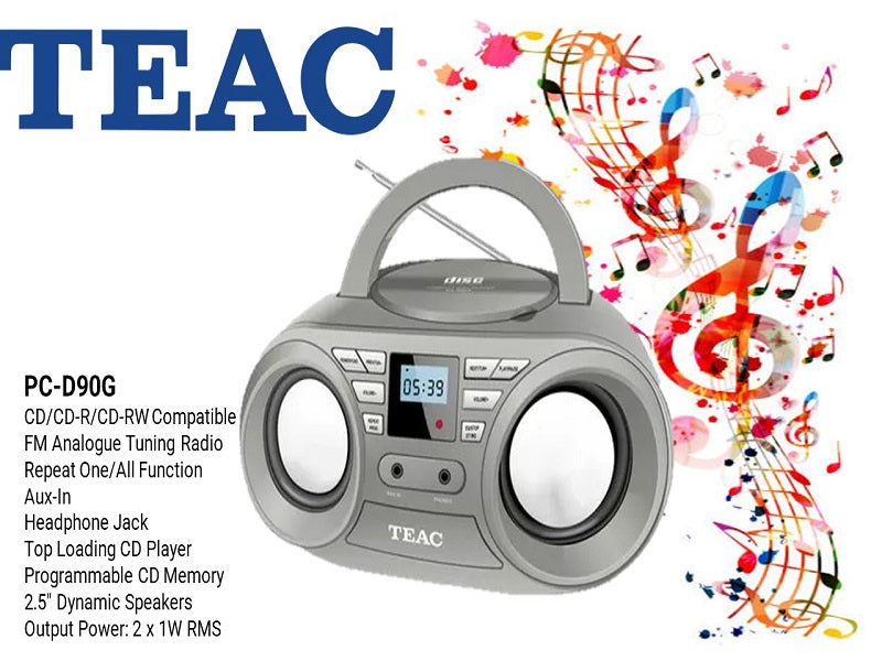 TEAC Pc-D90G Cd/Fm Portable Radio
