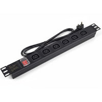 ZATECH 6-Way Power Distribution Unit PDU - Rack/Cabinet Mount, Labeled Outlets