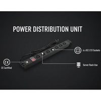 ZATECH 6-Way Power Distribution Unit PDU - Rack/Cabinet Mount, Labeled Outlets – view 3