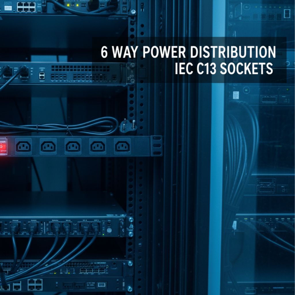 ZATECH 6-Way Power Distribution Unit PDU - Rack/Cabinet Mount, Labeled Outlets – view 4