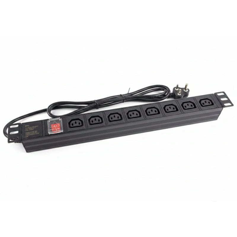 ZATECH 8-Way Power Distribution Unit PDU - Rack Mount, 8 Outlets, Labeled