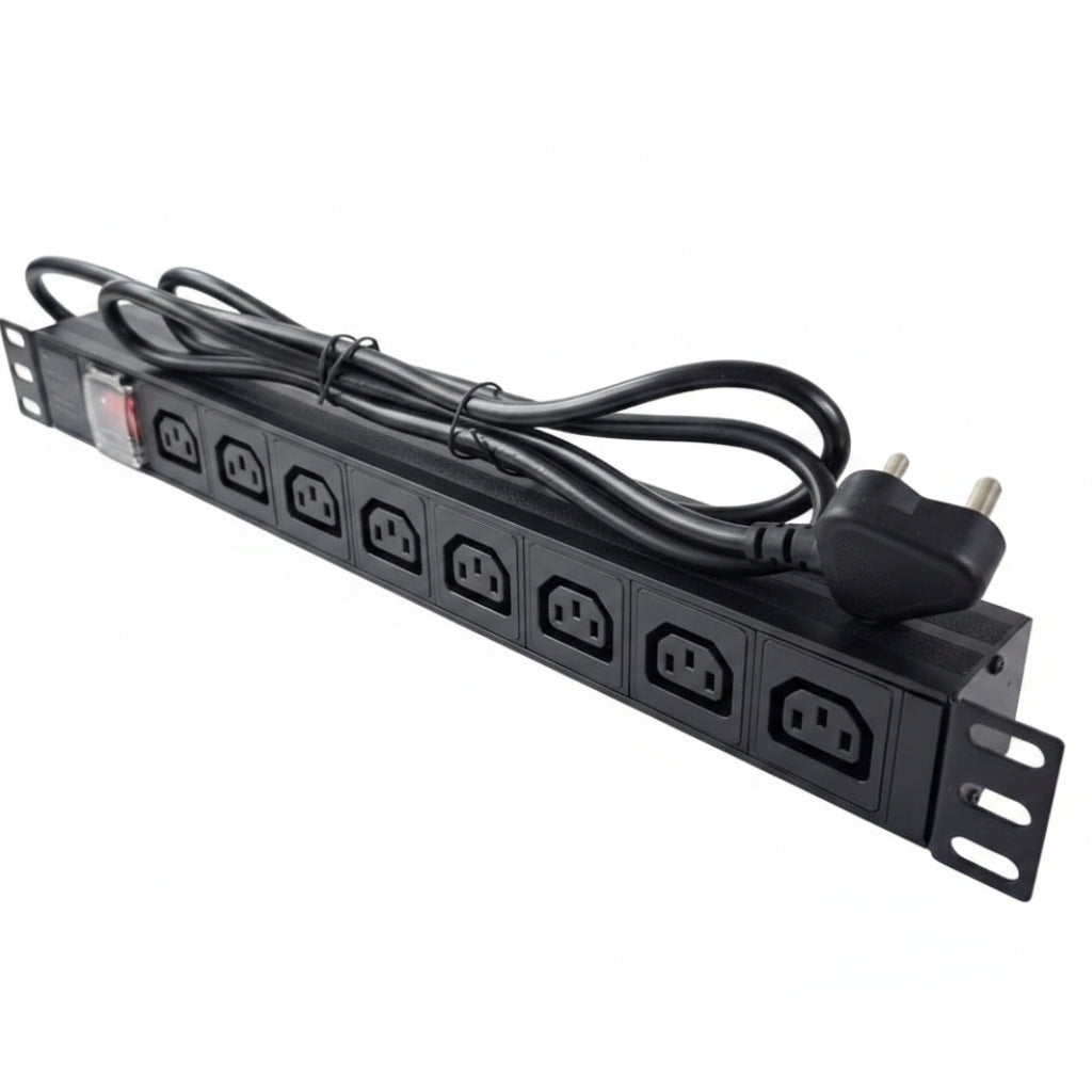 ZATECH 8-Way Power Distribution Unit PDU - Rack Mount, 8 Outlets, Labeled – view 2