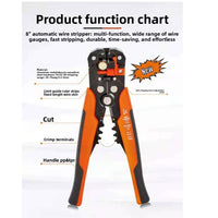 8 inch automatic wire stripper and crimping pliers hand tool (view 2)