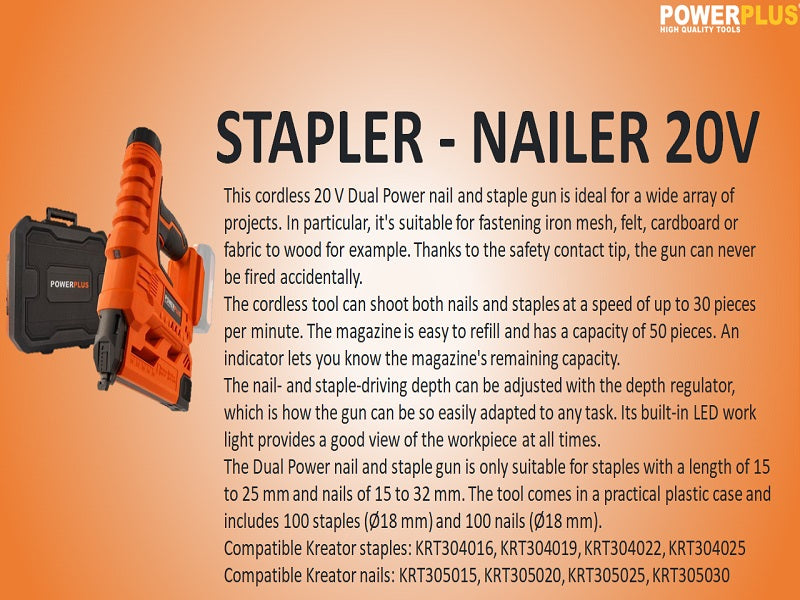 POWERPLUS 20V Stapler Nailer
