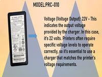 PRINTER Replacement Charger 22V-455Ma
