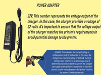 PRINTER Replacement Charger 22V-455Ma
