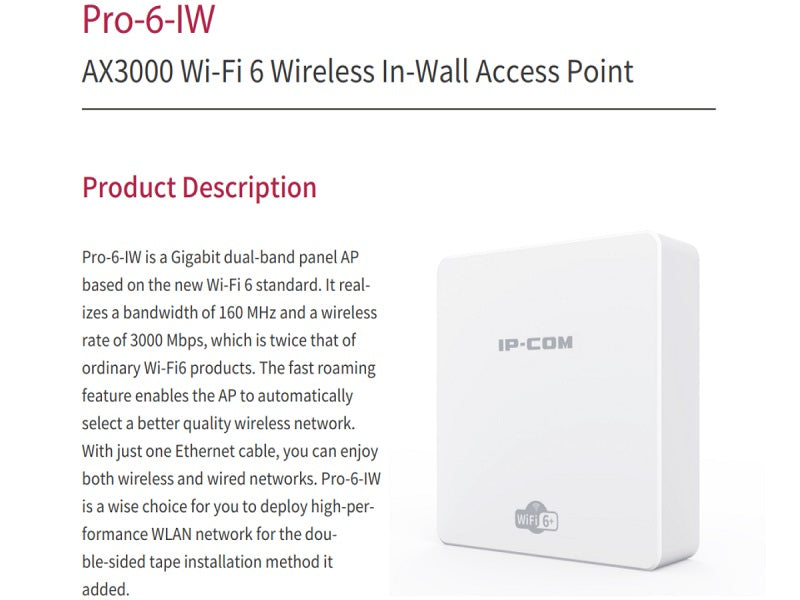 IP-COM AX3000 Wi-Fi 6 Wireless