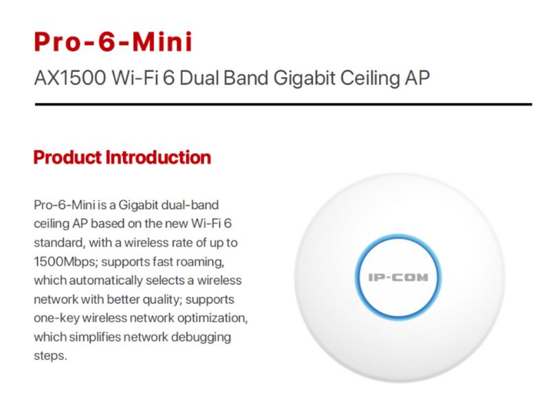 IP-COM AX1500 Wi-Fi6  Mini Dual Band