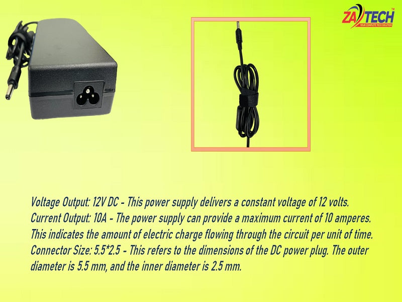 POWER Supply 12V-10Amp Dc 5.5*2.5