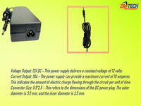 POWER Supply 12V-10Amp Dc 5.5*2.5