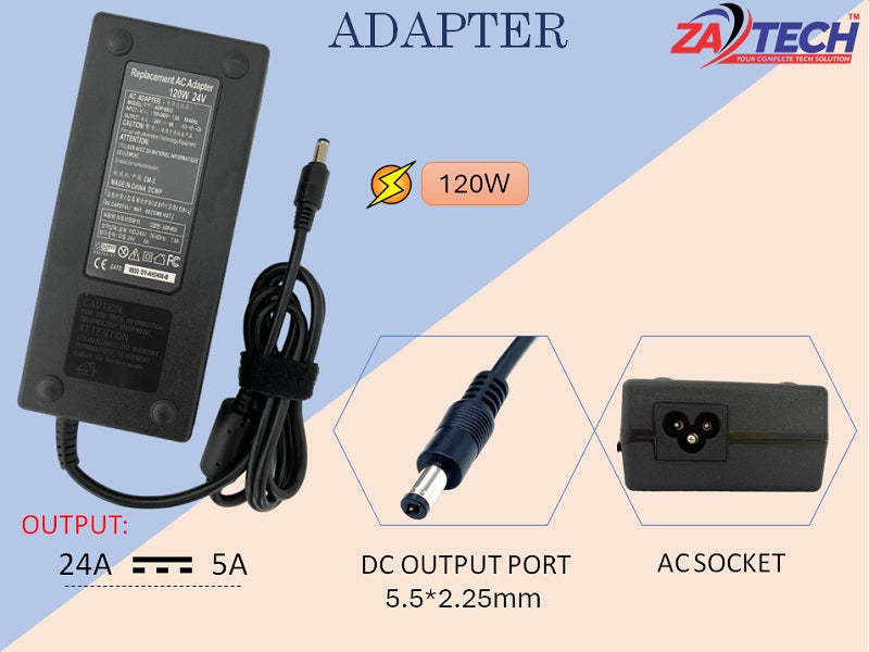 POWER Supply 24V-5Amp Dc 5.5*2.5