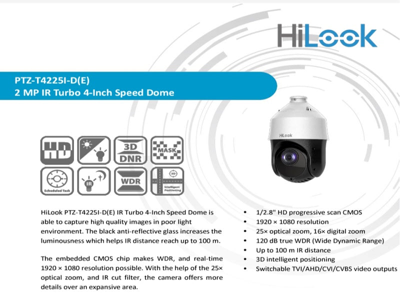 Hilook 2Mp 25X Analog Ptz Speed Dome