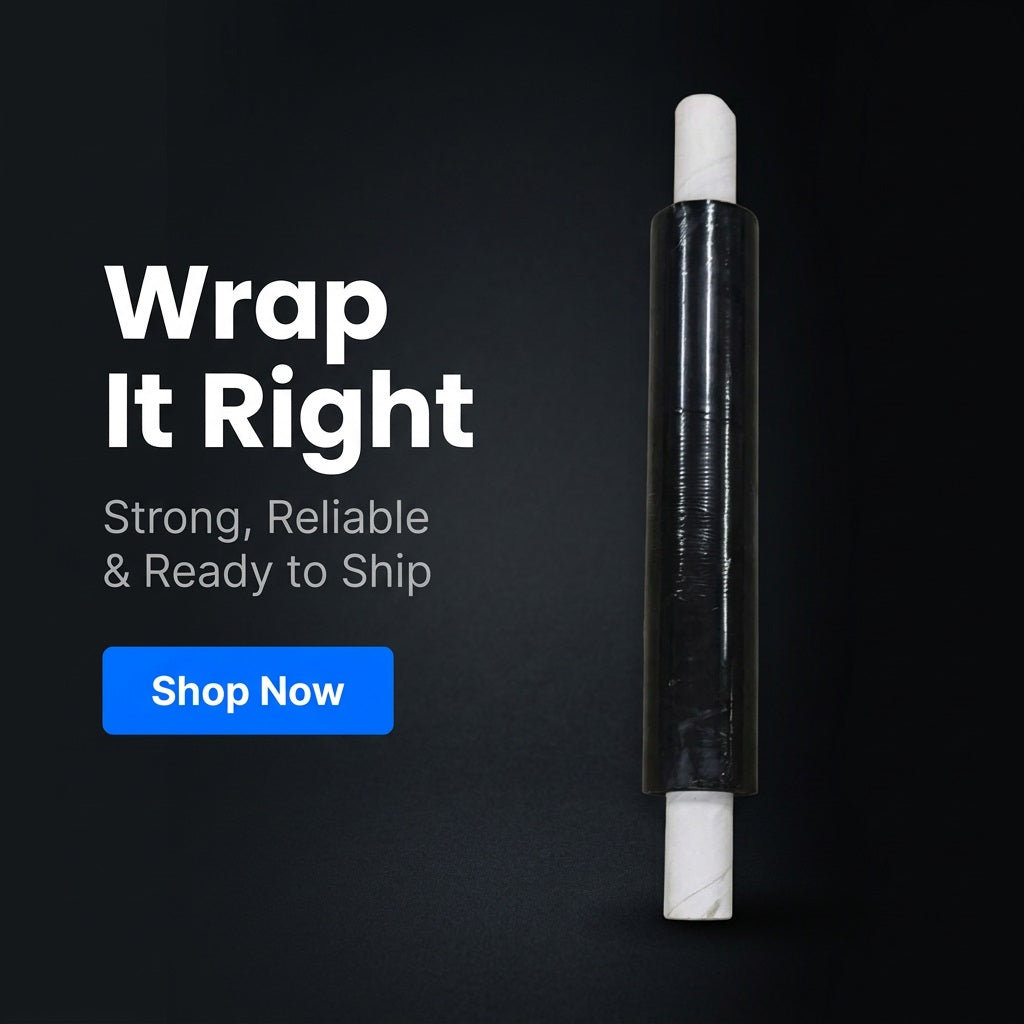 Black Pallet Wrap Stretch Film 450mm x 400m, 15 Micron - Packaging & Shipping Roll (PWB) – view 4