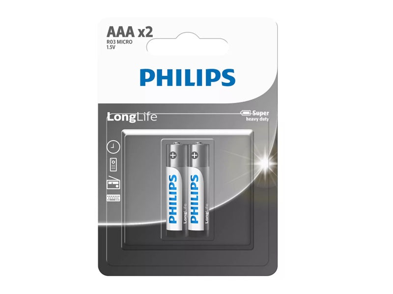 PHILIPS Aaa Longlife Battery X 2 Pack