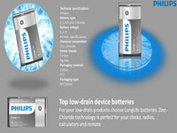PHILIPS D Longlife Battery X 2 Pack