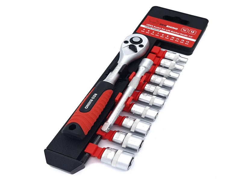 REDRHINO 12Pcs Ratchet Socket Set