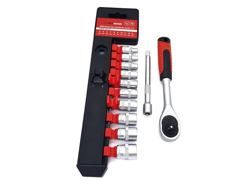 REDRHINO 12Pcs Ratchet Socket Set