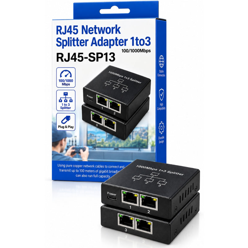 RJ45 1-to-3 Gigabit Network Splitter 100