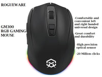 ROGUEWARE Gm300 Wired Gaming Mouse Blk