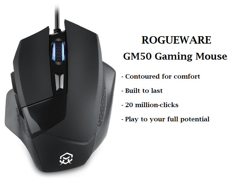 ROGUEWARE Gm50 Wired Gaming Mouse Blk