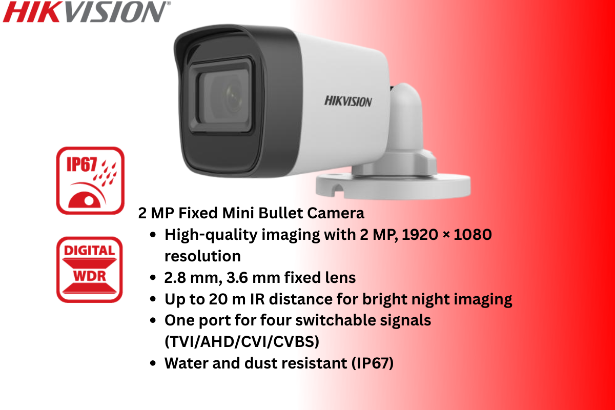 Hikvision 8CH Analog CCTV Kit with Zatech 100m Cat5 Cable & Baluns