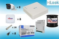 HiLook 8CH CCTV Kit With Zatech RG59 Cable Roll, Junction Boxes