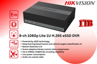 Hikvision 8CH eSSD DVR Kit with 1TB Built-in SSD & Zatech 20m Ready cables