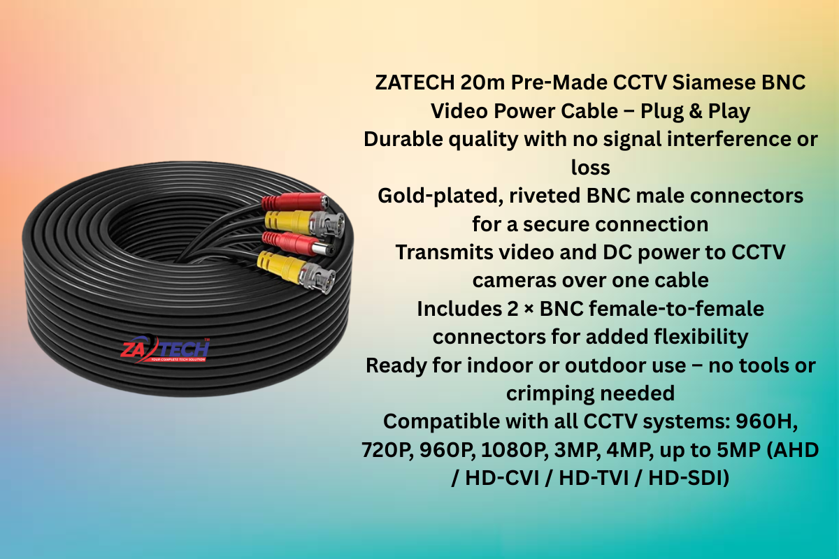 HiLook 4CH CCTV Kit with 2MP Cameras, 20m Cables & Junction Boxes